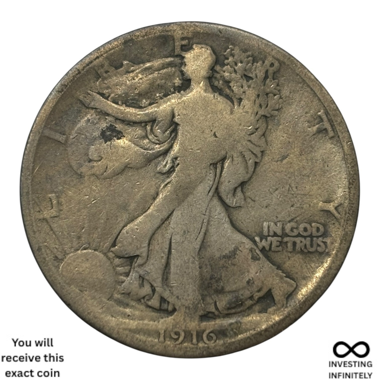 1916 Walking Liberty Half X-1125
