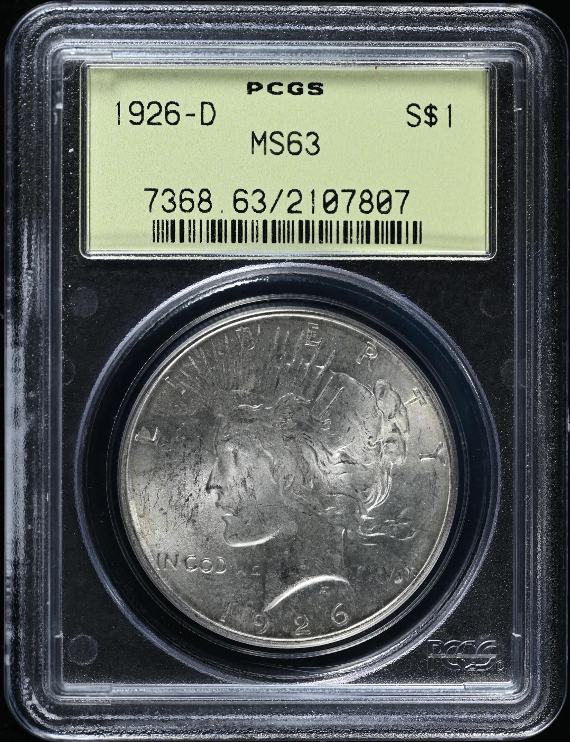 1926 D Peace Silver Dollar PCGS MS-63