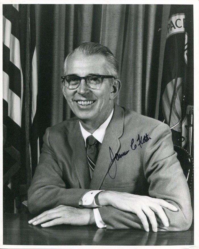 JAMES C. FLETCHER - orig. Autograph, NASA, signed, autograph