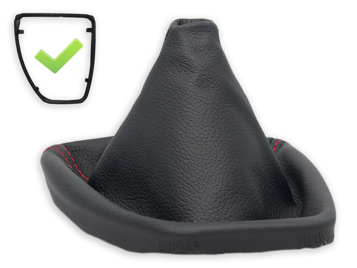 FOR BMW E60 E61 FL 2007-2010 LHD GEAR SHIFT BOOT GAITER LEATHER s. RED + FRAME