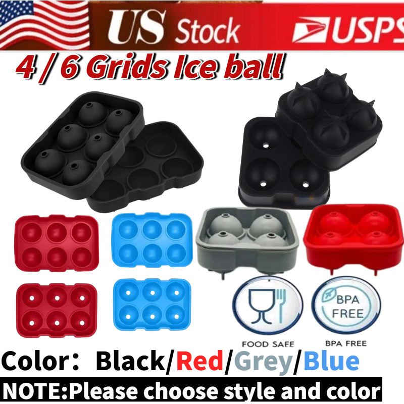 Round Ice Cube Ball Maker Tray Silicone Sphere Mold for Bar Whiskey Cocktails us