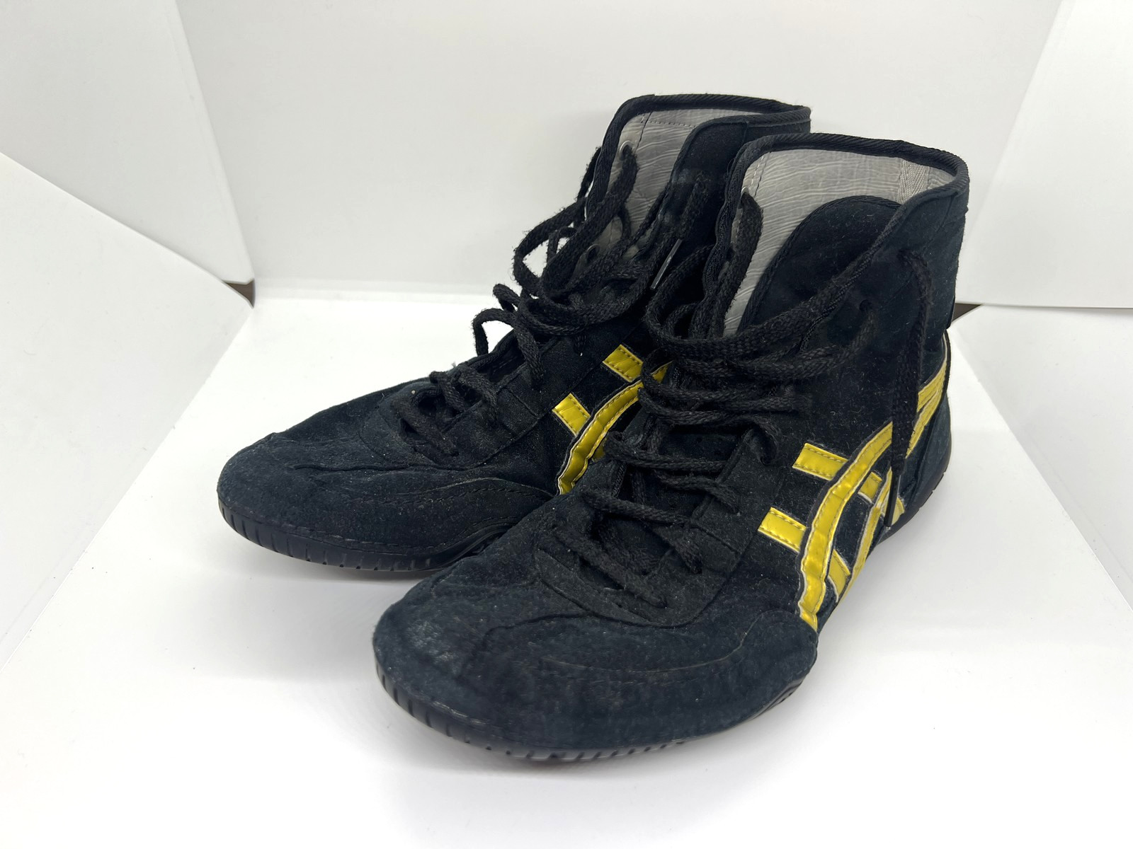 asics Boxing Wrestling Shoes Black Gold US9 (26.5cm) 1083A001 EX-EO TWR900 Used