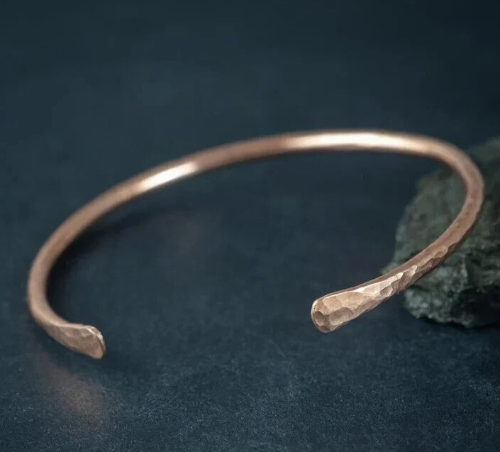 1 Pc Pure Copper Bangles, Women Bracelet, Hammer Healing Bangles Adjustable