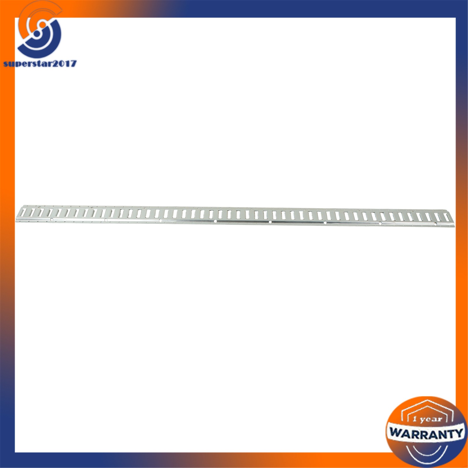 6 Pack 8 Foot Silver E Track Rails, Zinc Plated For Long Cargo Trailer Tie Down