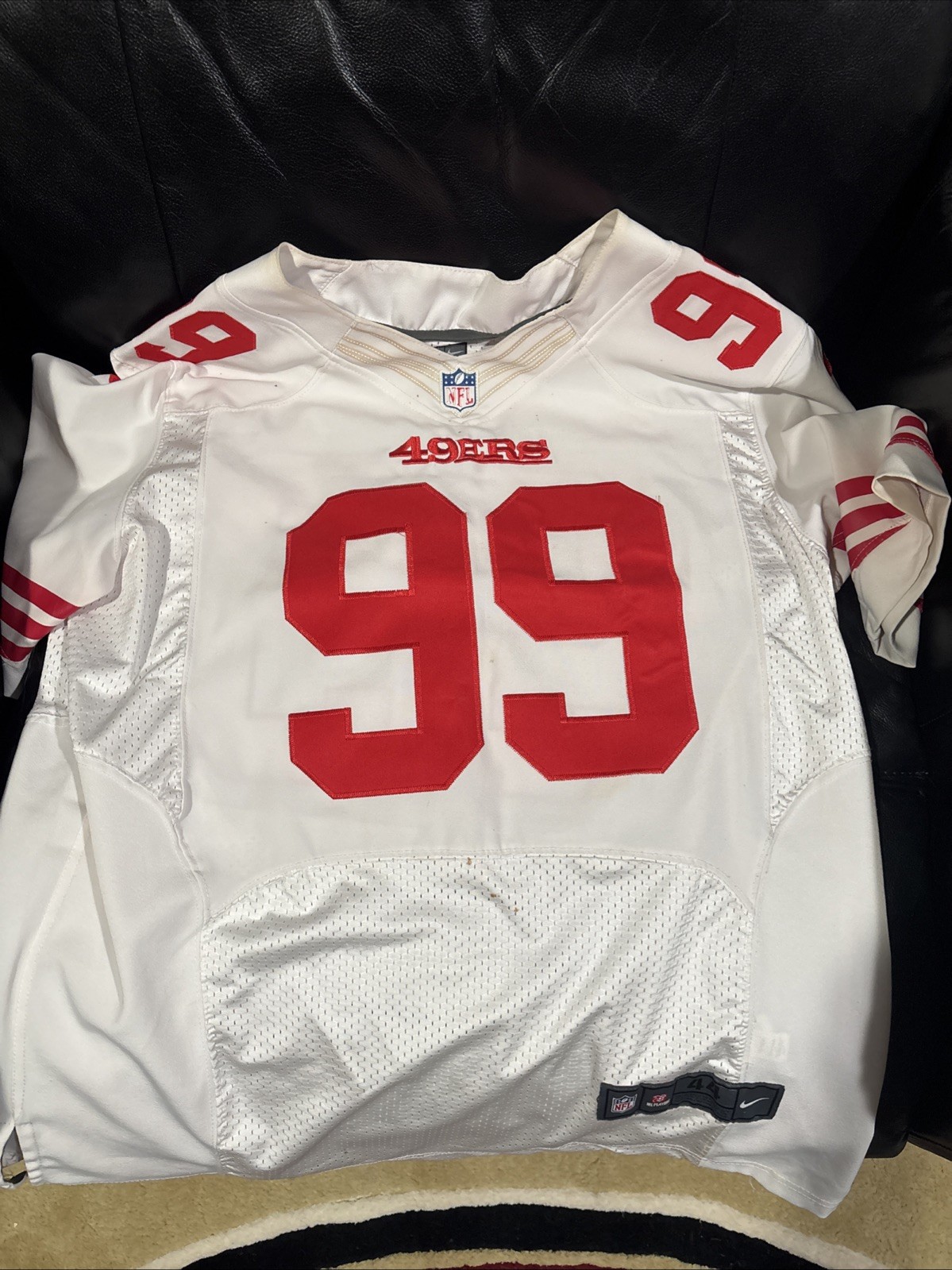San Francisco 49ers #99 Aldon Smith Nike NFL On Field White Jersey Size 44