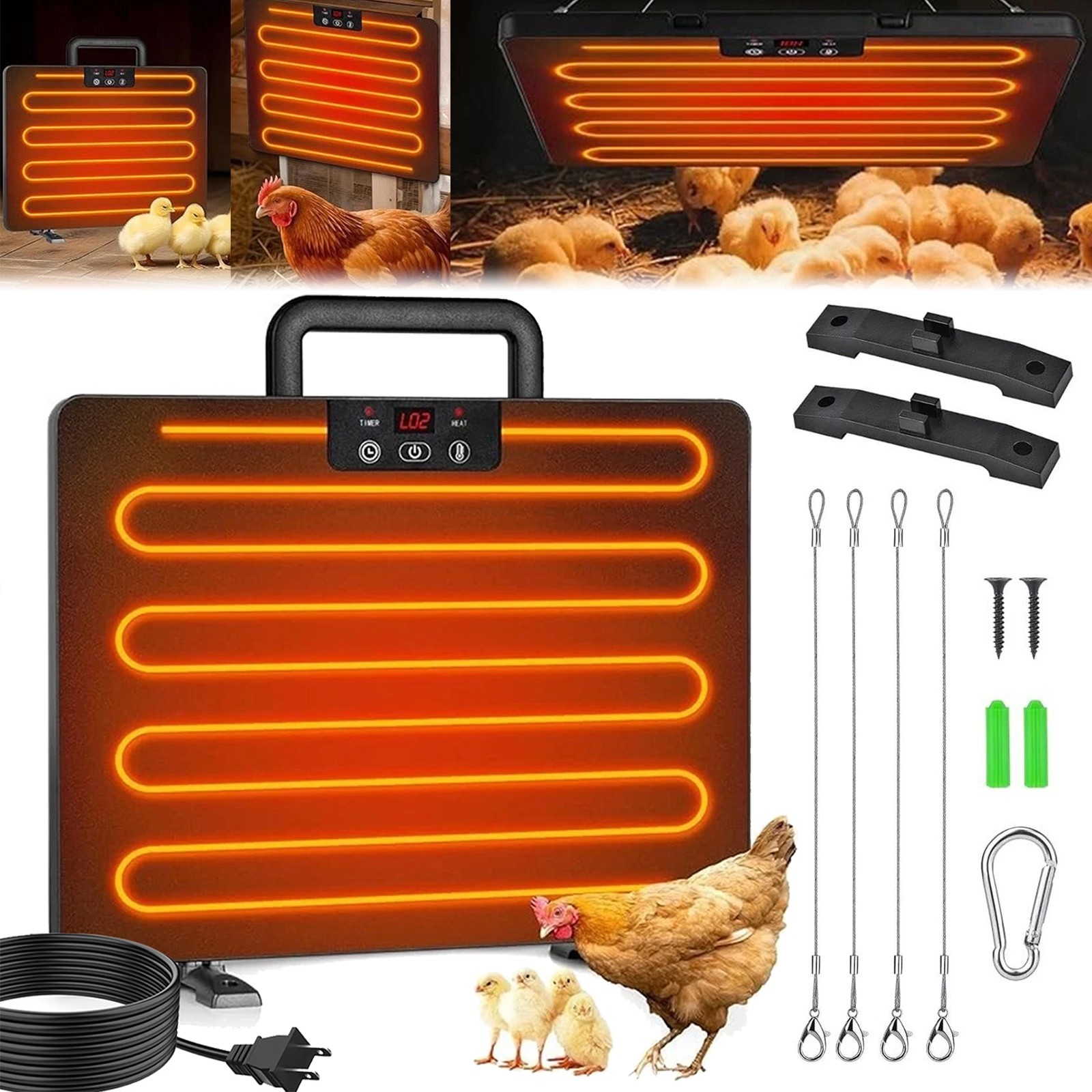 Chicken Coop Heater, Safe Radiant Space Heat Energy Chick Pet Cat Dog Warmer US