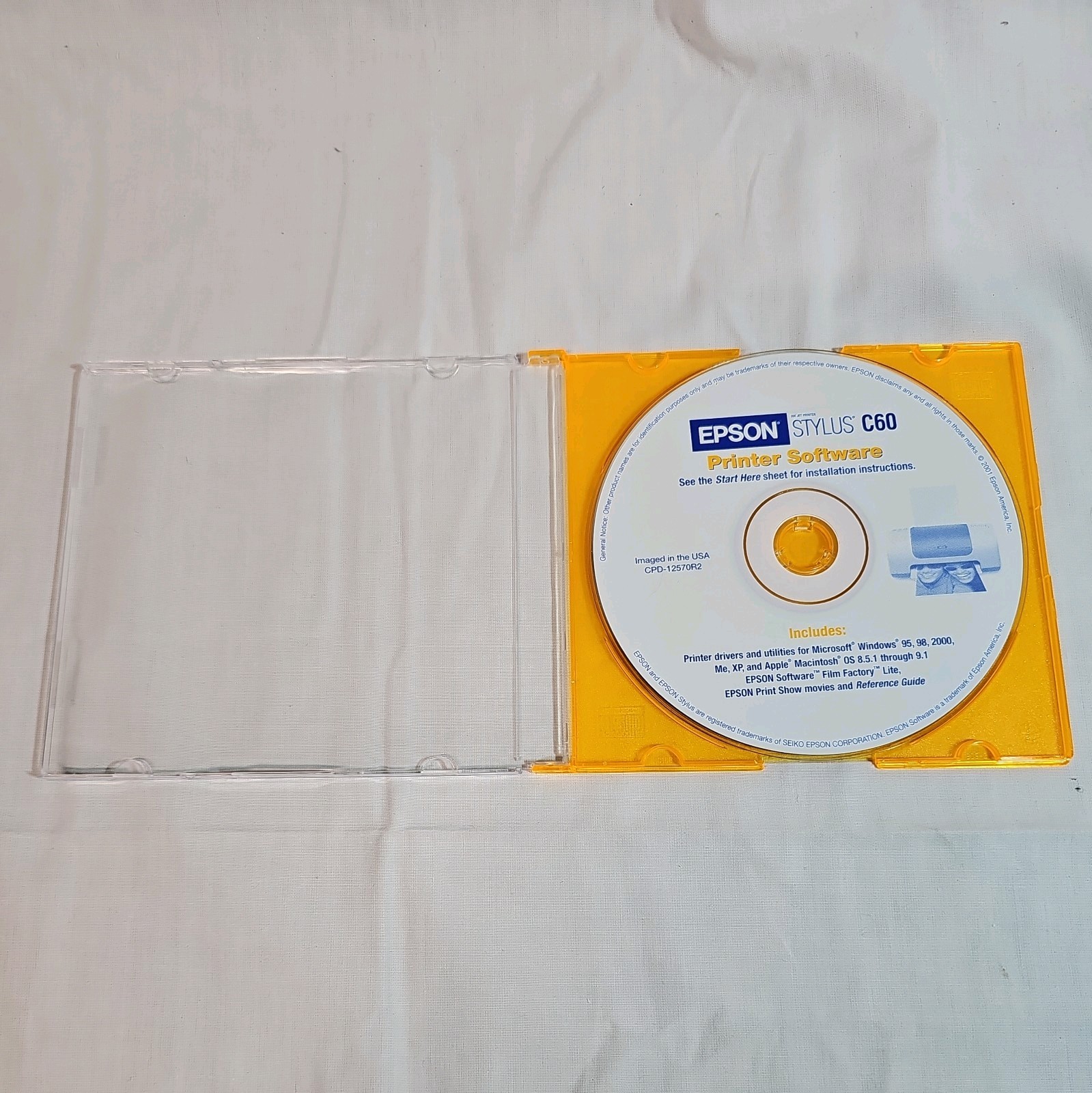 EPSON Stylus C60 Series Printer Software Drivers and Utilities Disc - Loads