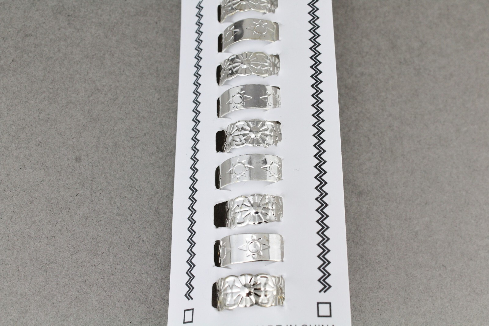 10 Silver toe rings metal toe ring open back adjustable set Sun Flower patterns