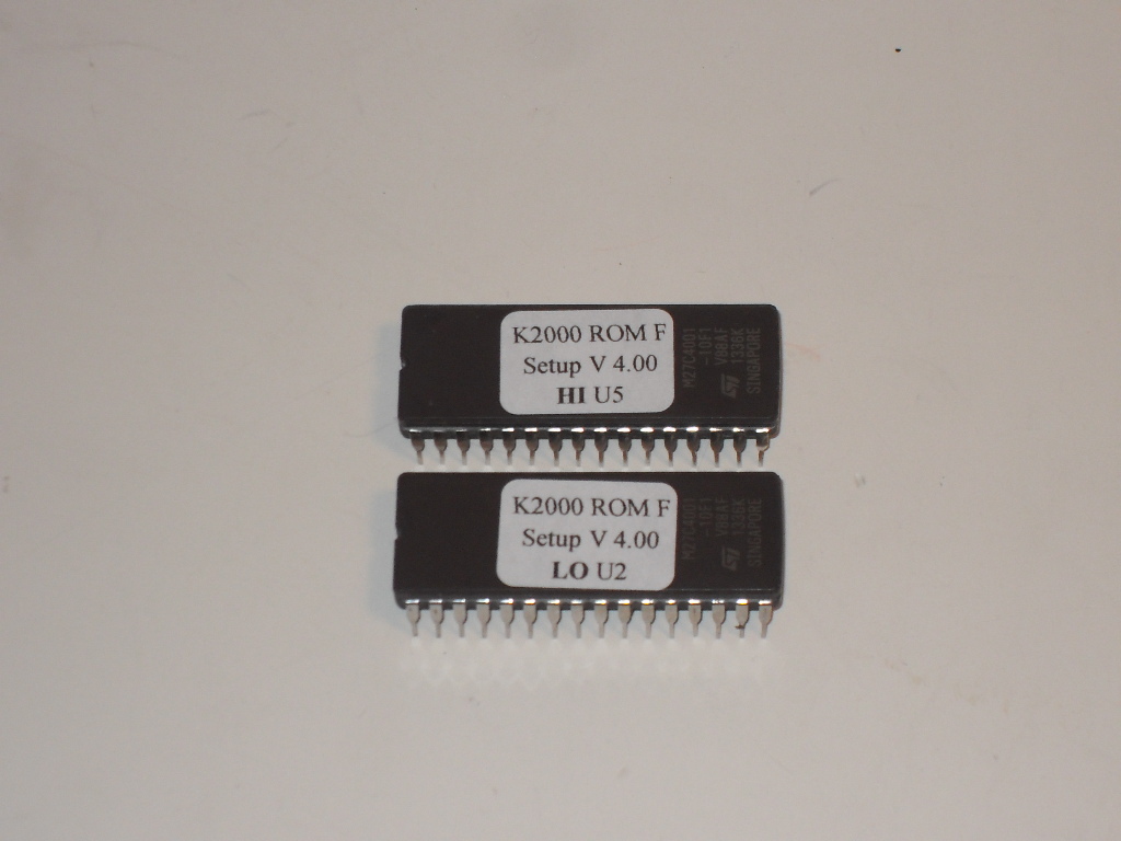 KURZWEIL K2000 K2000R Setup Eproms - new Setup Version 4 - ROM F eproms