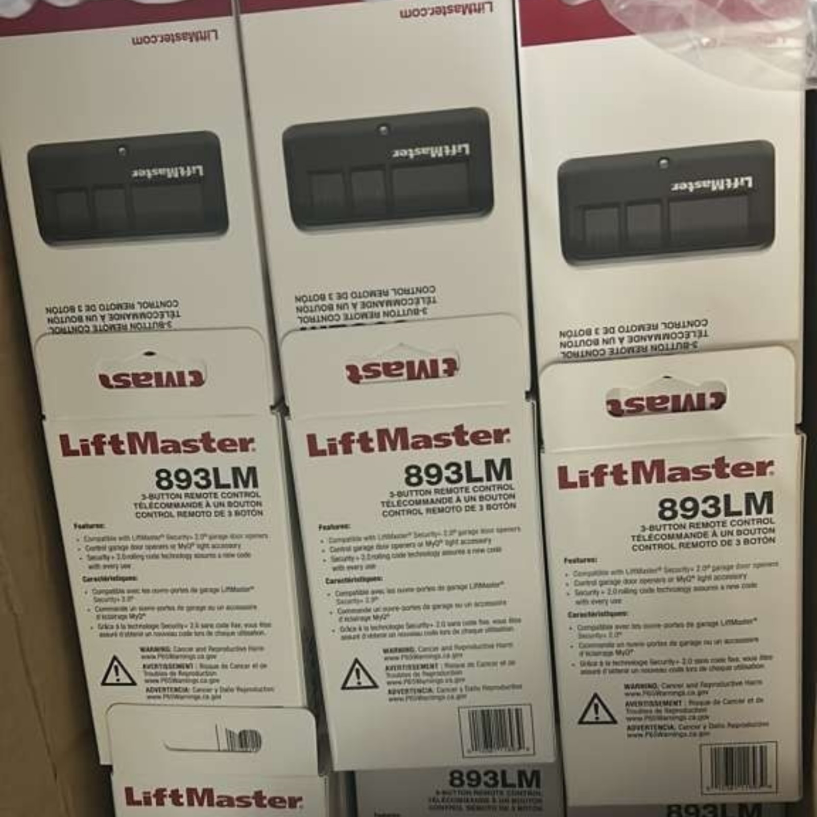 LiftMaster 893LM Remote | Security+ 2.0 Garage Door Opener 3-Button Control