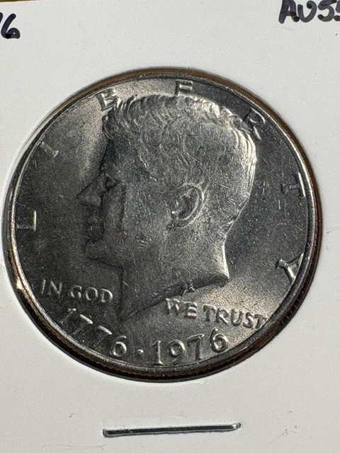 1976 Bicentennial Comb Kennedy Half and Washington Quarter AU