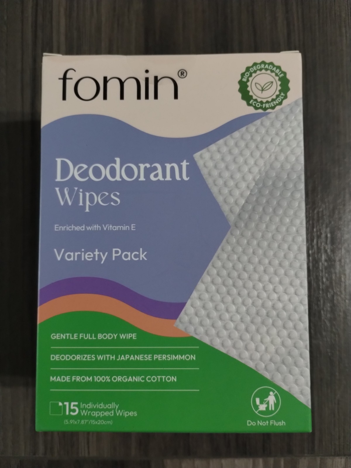 Deodorant Wipes, Variety Pack , 15 Individually Wrapped Wipes