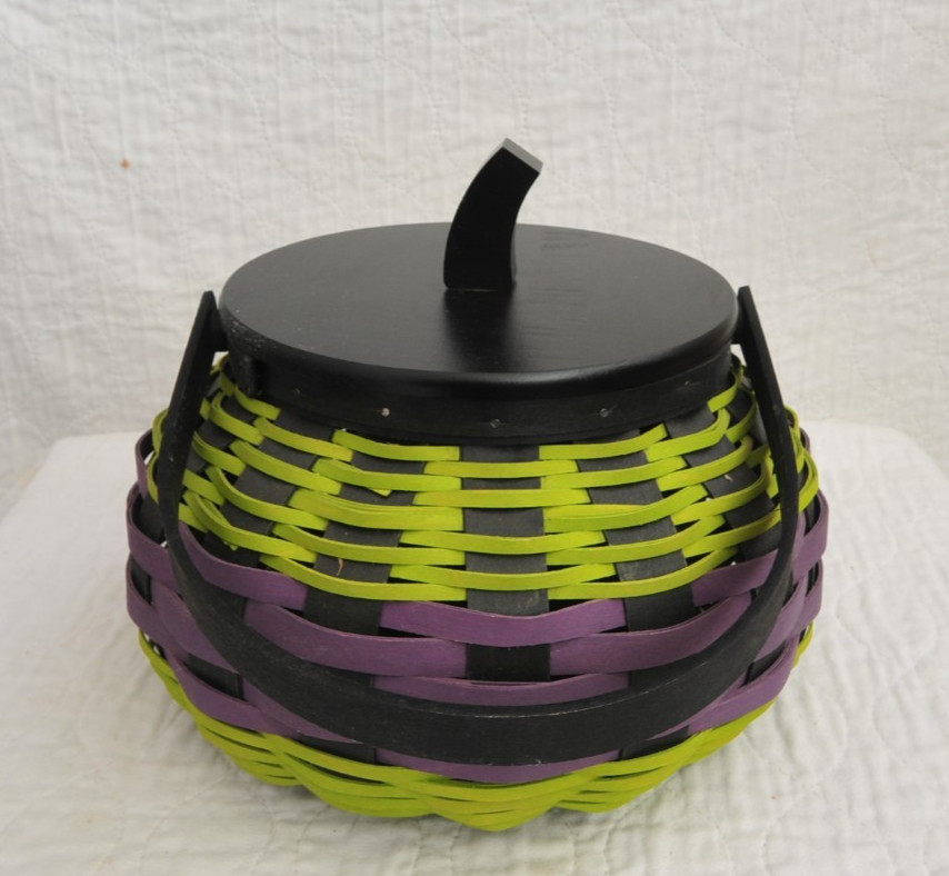 Longaberger 2016 Pumpkin Basket with Swing Handle and Lid "VGC"