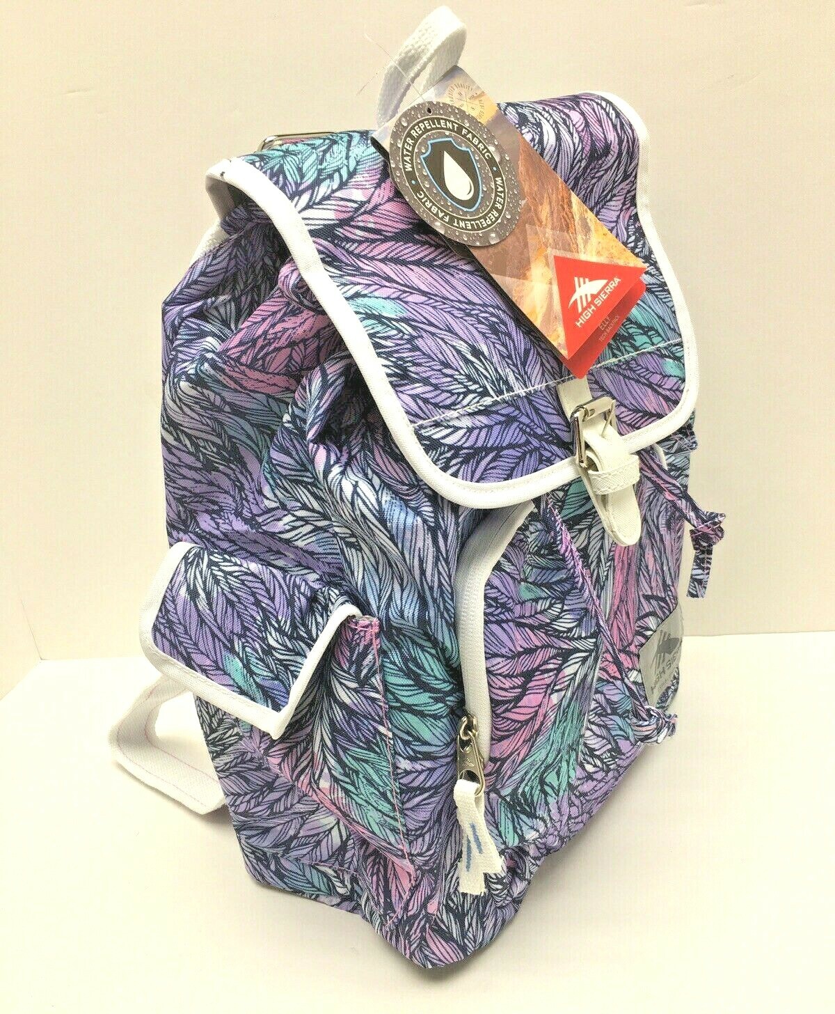 High Sierra Single Rlly Day Backpack Feather  Multi Pockets School Travel