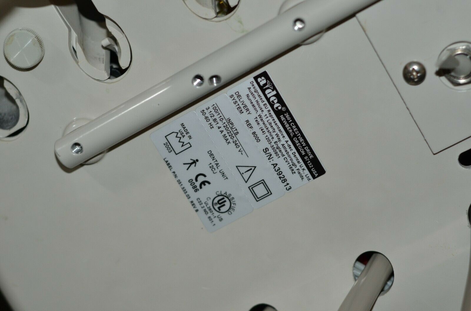 Adec Delivery System REF: 8000 - Pole - Dental Unit