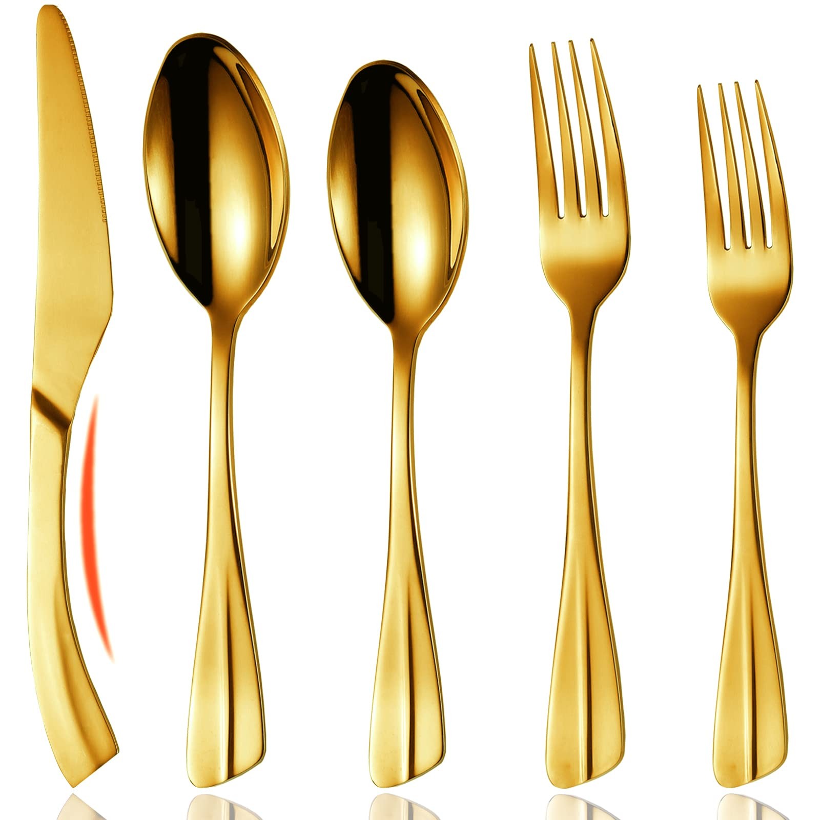 20 Pieces Gold Silverware Set18/10 Stainless Steel Flatware Setcutlery Set For 4