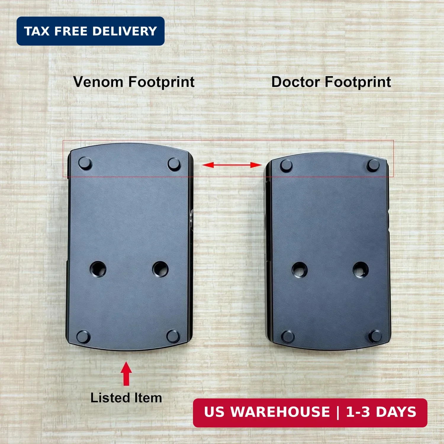 Red Dot Mount Picatinny Rail Adapter Plate Low Proflile Compatible with Vortex V