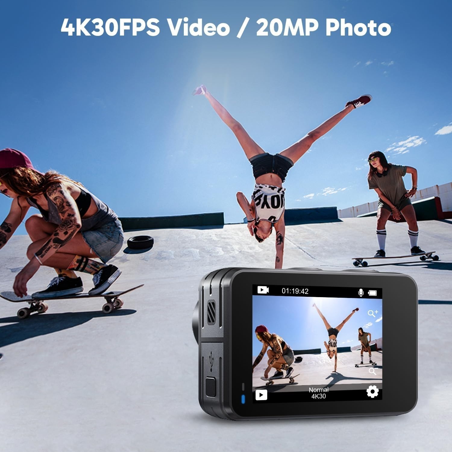 AKASO Brave 7 LE 4K30FPS 20MP Action Camera Vlog Camera EIS Underwater Camera
