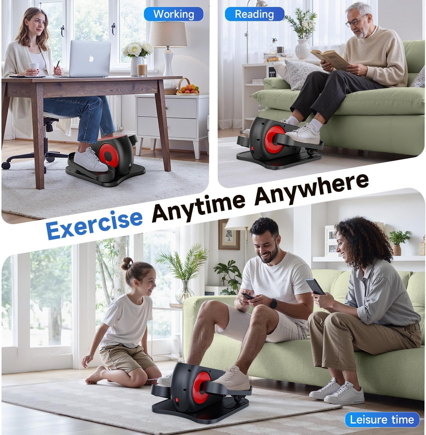 under Desk Elliptical Exercise Machine,Electric Ellipse Leg Exerciser as Seen on
