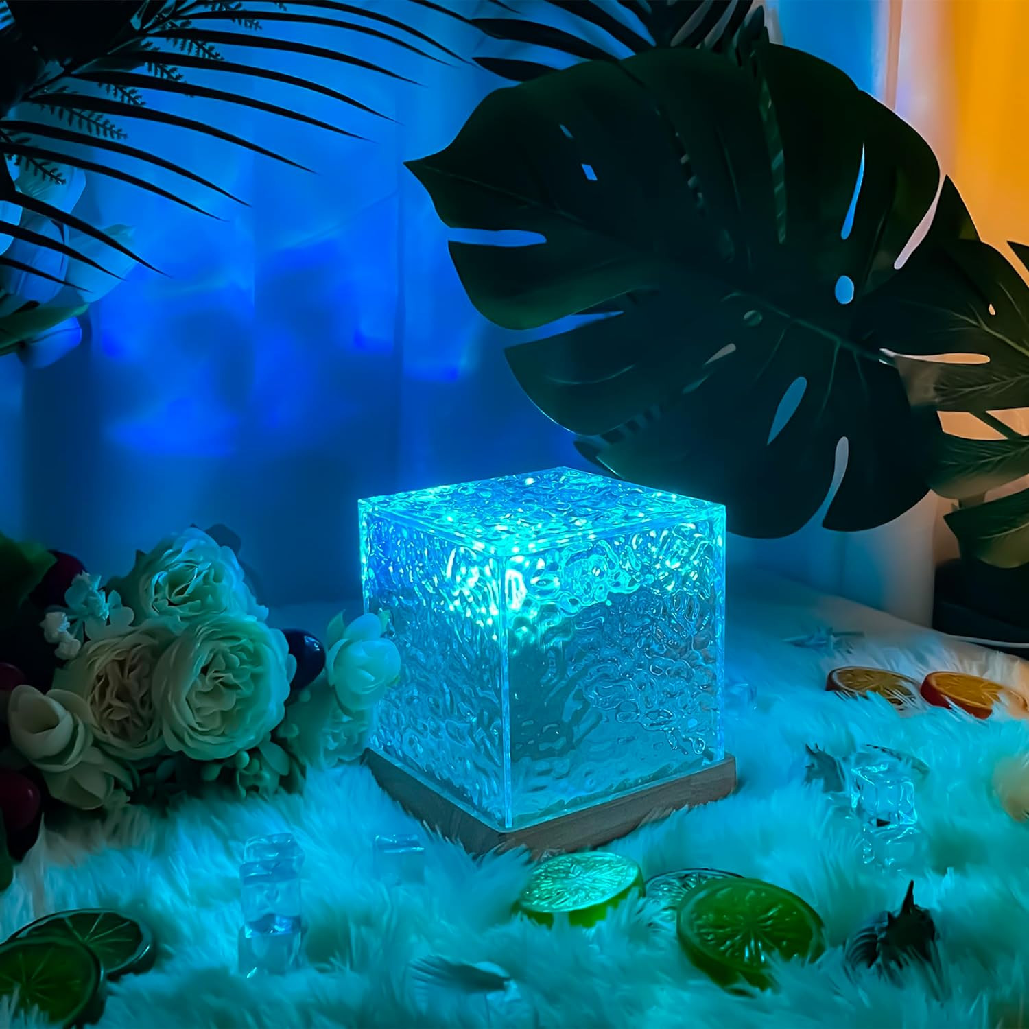 Ocean Wave Projector Light, 16 Colors Gradual Rotating Water Lamp with Remote...