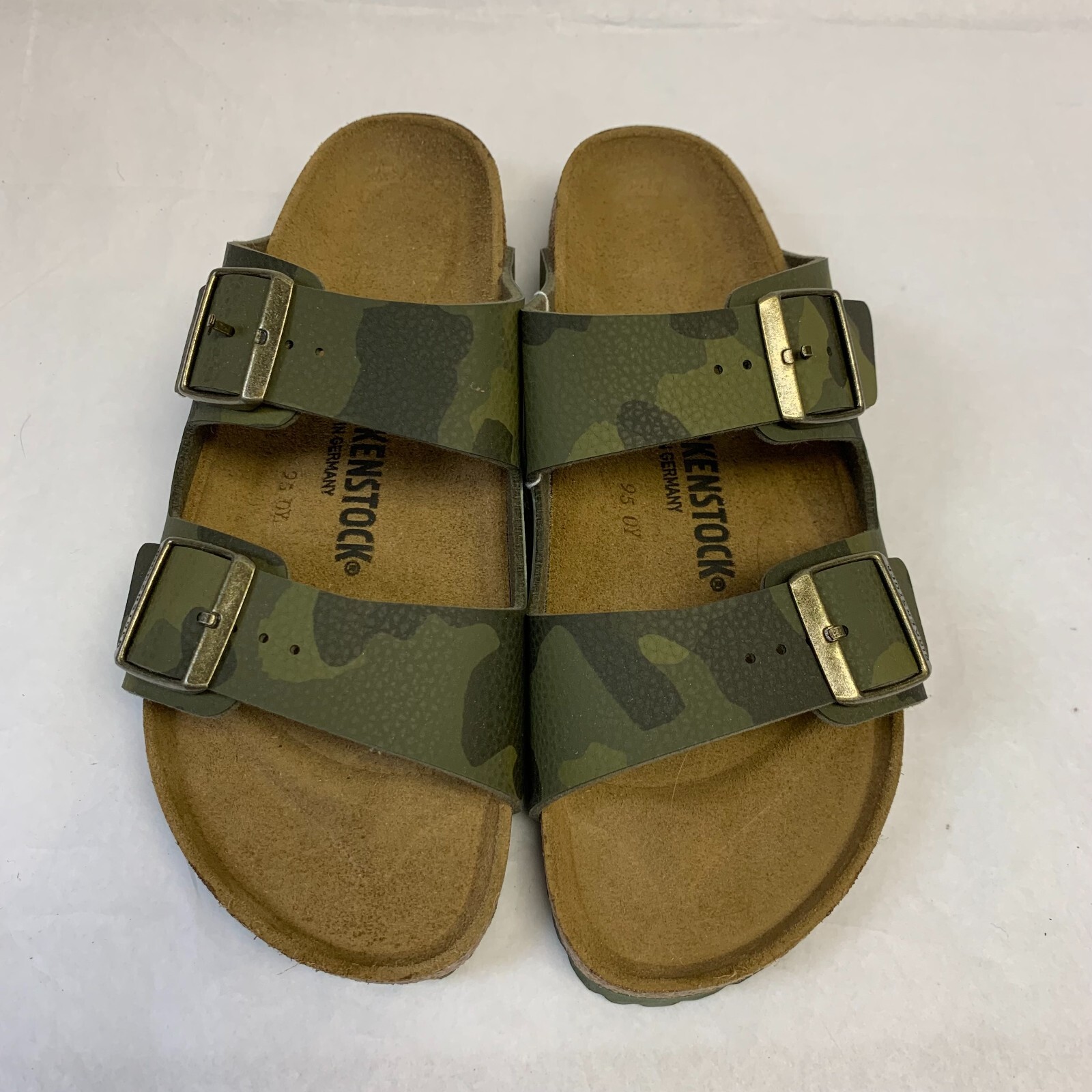 Birkenstock New w/ Box Arizona Desert Soil Camouflage Green Birko-Flor Narrow