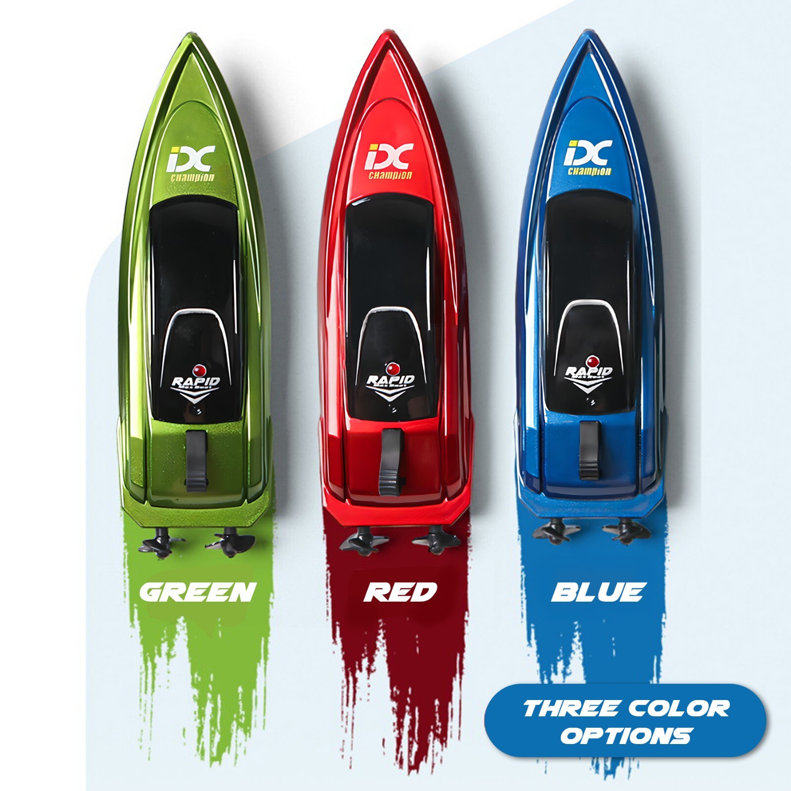Hosim Mini RC Boat, 2.4GHz, 360° rotation, rechargeable, ideal for kids 8-12, gr