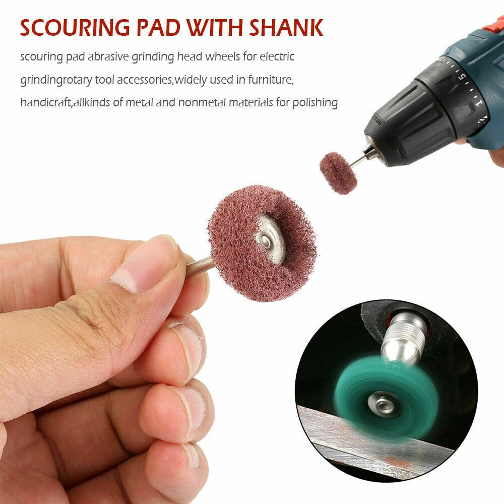 80Pcs Mini Abrasive Buff Wheel Grinding Polishing Shank Craft Bits Rotary Tool r