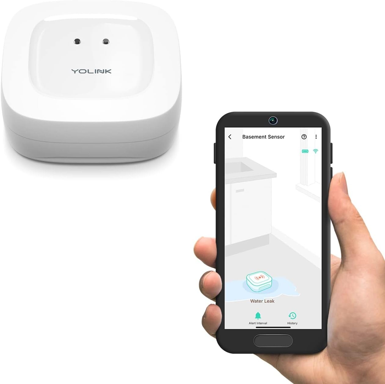 Indoor Wireless Water Leak Sensor with Valve Controller - And 5- Battery