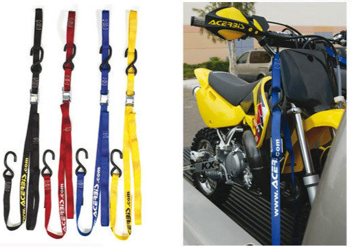 Acerbis Red Motorcycle Tie Down Straps For Transport Cart