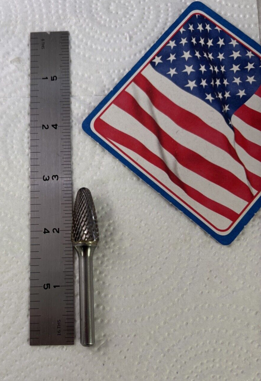 1 NEW FALCON / SGS 1/4" SHANK CARBIDE BURR. SF-5. DOUBLE CUT. END CUT (REF#S440)