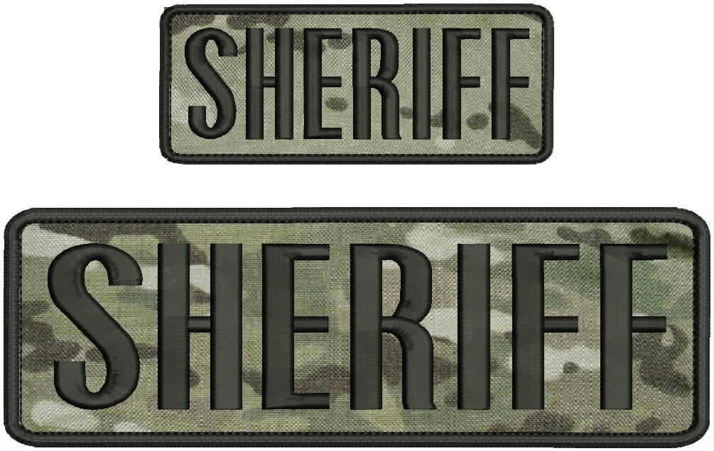"sheriff " embroidery patch 3x9 and 2x5 inches hook multicam