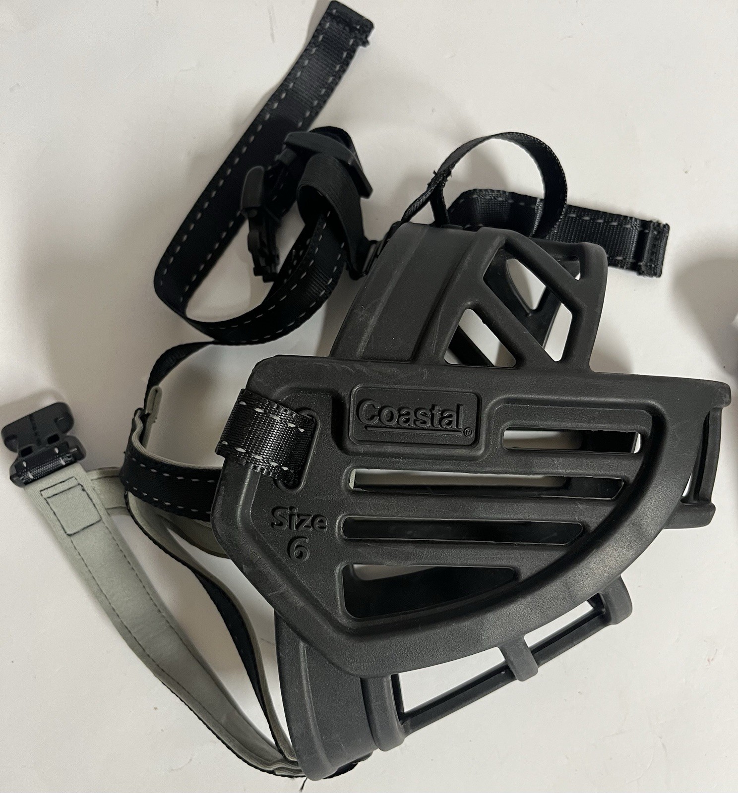 Coastal Plastic DOG MUZZLE Size 6 Black Adjustable Strap  VGC