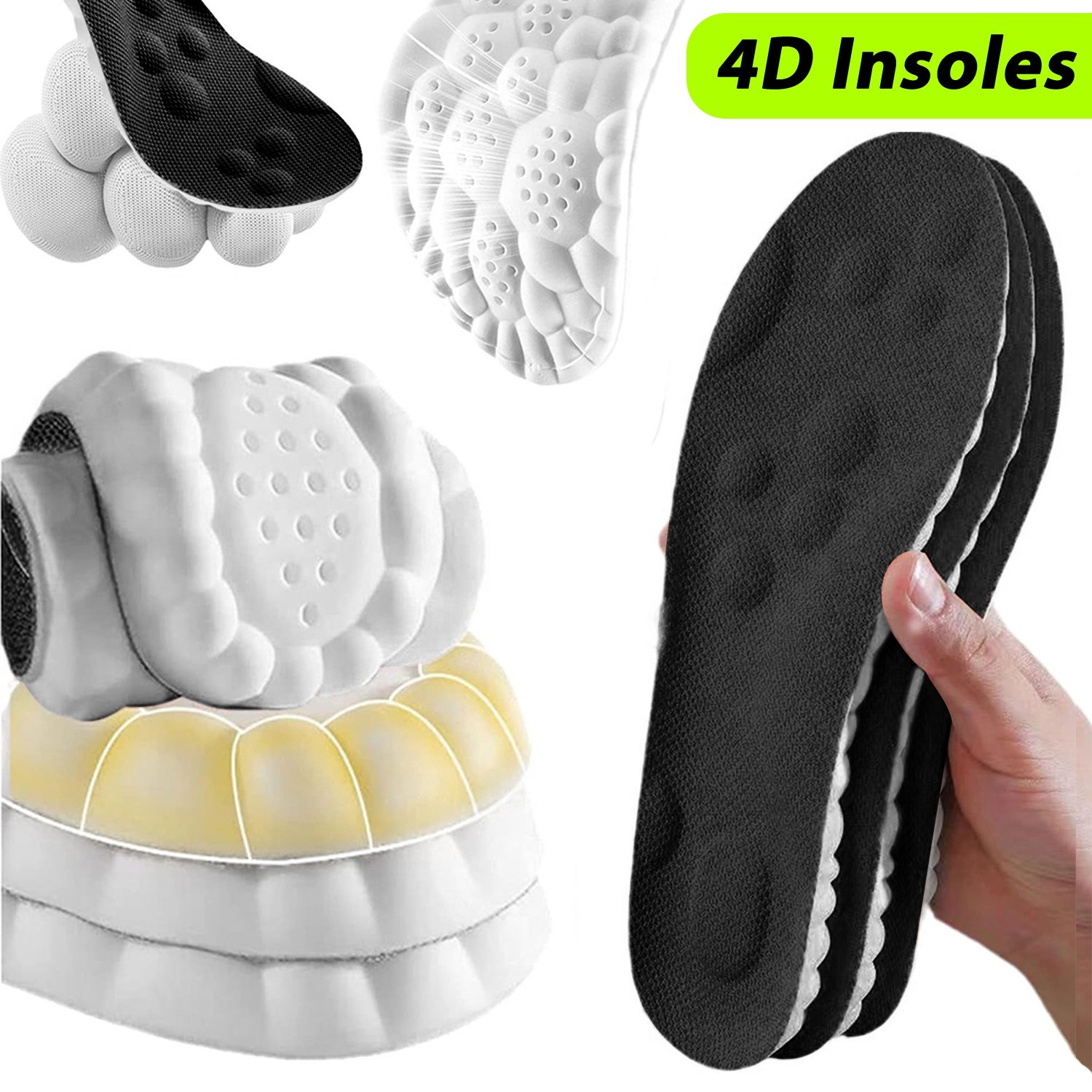 4D Cloud Sports Insoles Soft Sweat-Absorbent Running Shoe Pad For Daily Use -USA