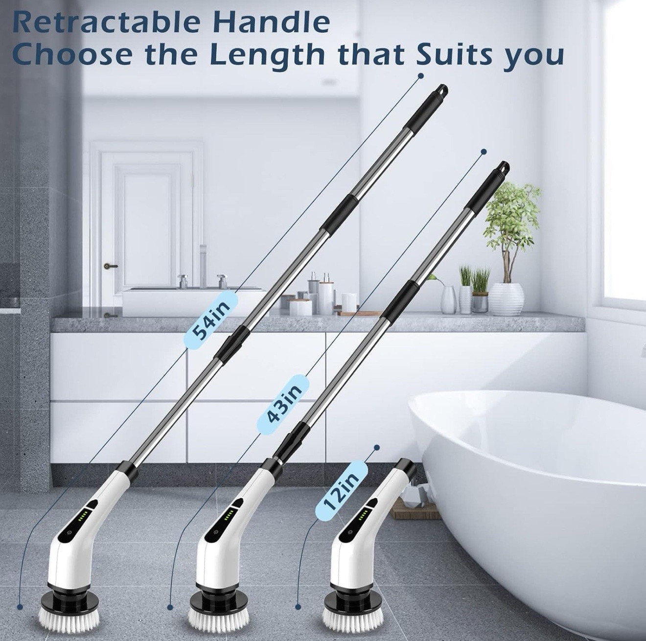 Electric Spin Scrubber, Cordless Cleaning Brush Scrubber for Home
