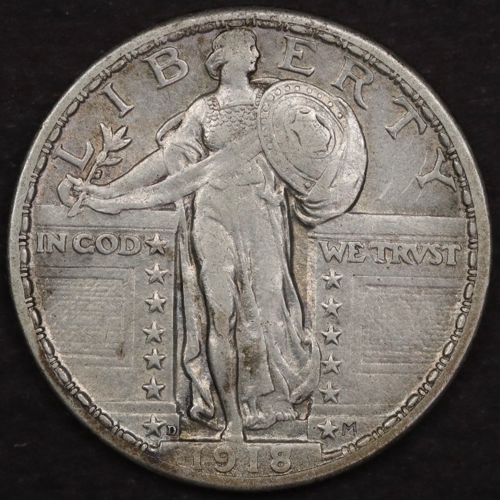 1918-D 25c Standing Liberty Quarter - XF