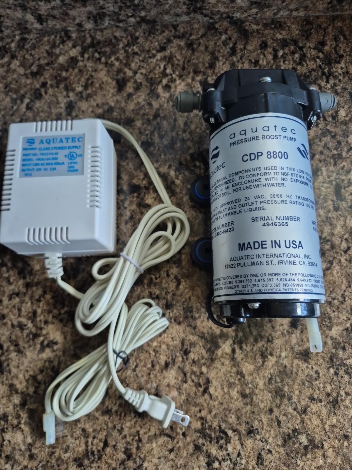 AQUATEC CDP 8800 8852-2J03-B423 High Flow Water Booster Pump W/ Power Supply -