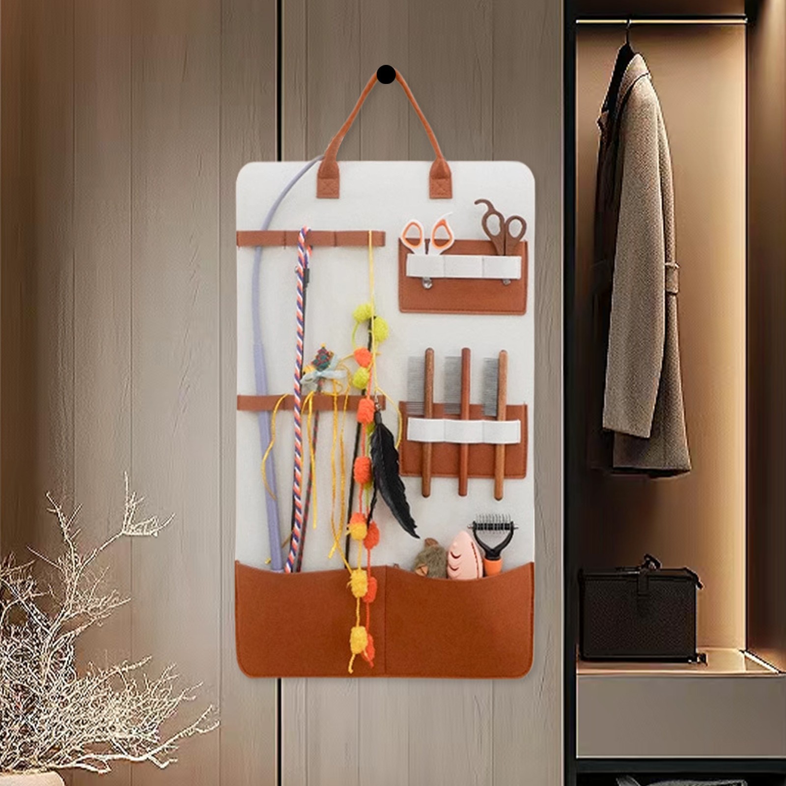Cat Toy Stick, Catnip Cat Comb Storage Hanging Bag, Wear-resistant And Durable!