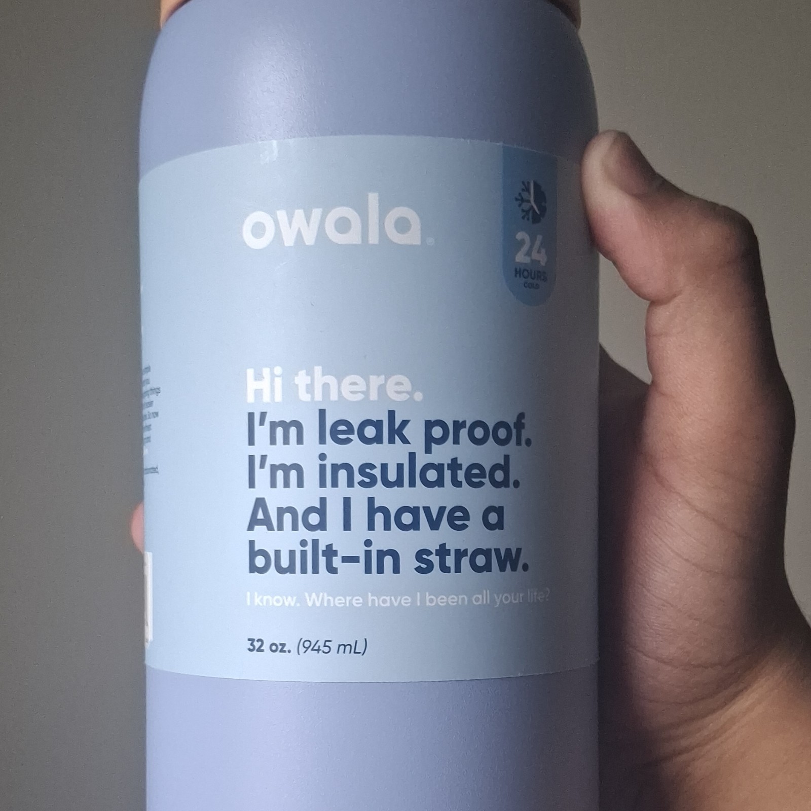Owala 32oz Insulated Leakproof Water Bottle Built-in Straw BPA-Free Light Blue