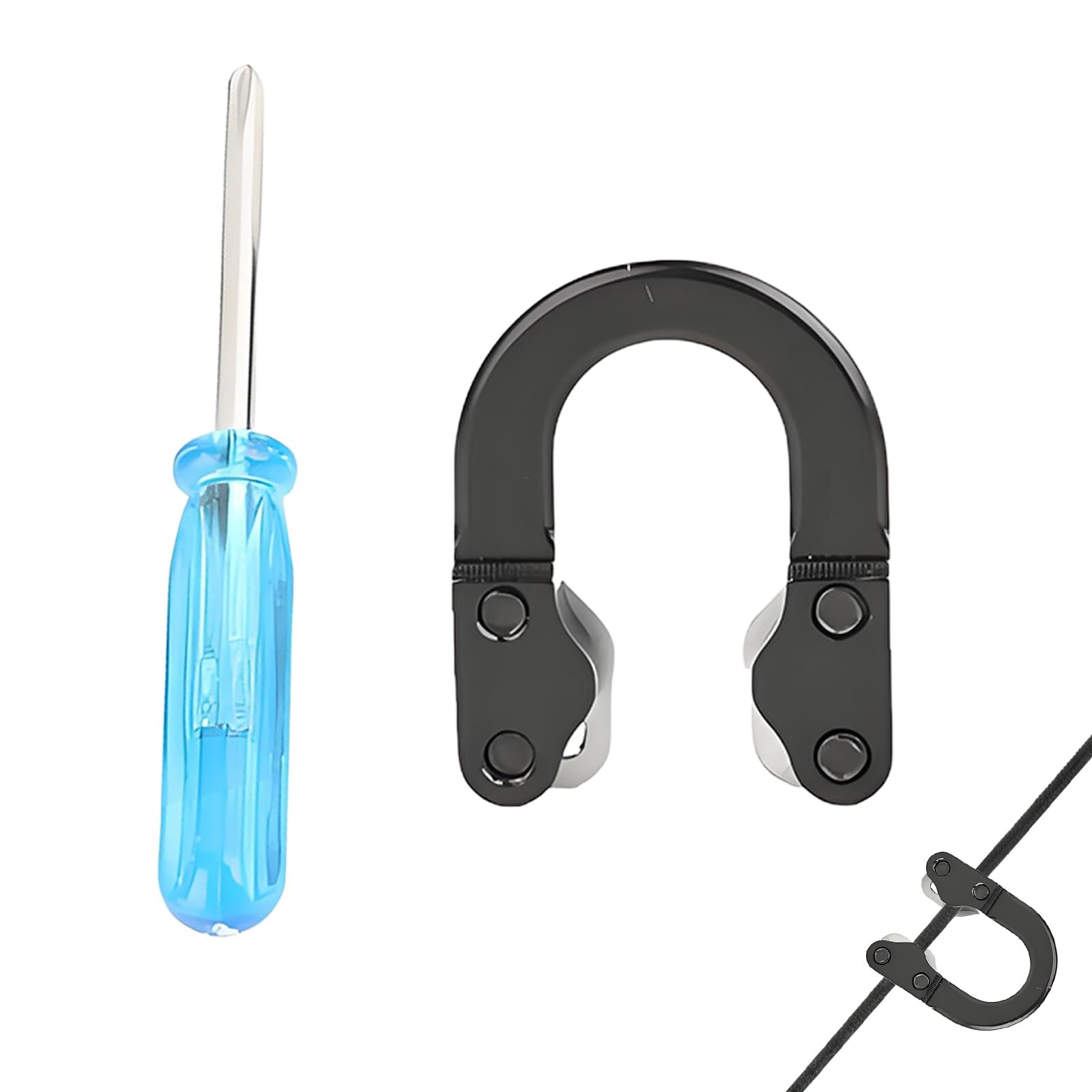 D Loop Bow Archery Nock Kit Compound Bow D Loop Buckle with Screwdrivers Trig...