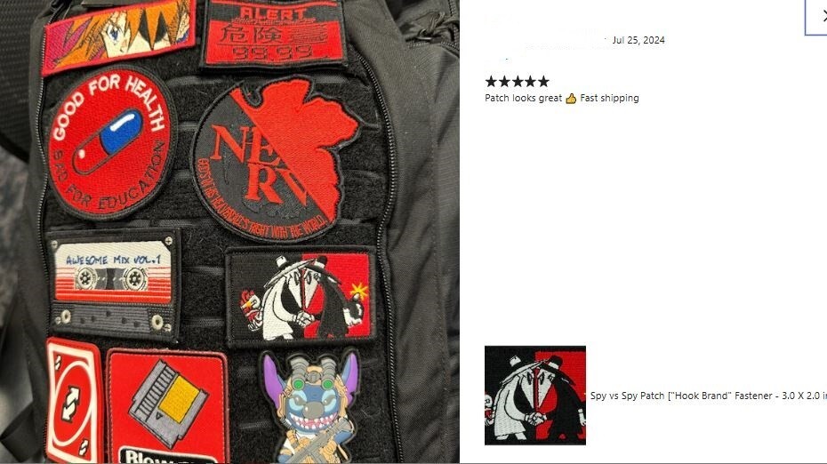 Spy vs Spy Patch Tactical Patch [3.0 X 2.0 inch - Hook Fastener Backing]