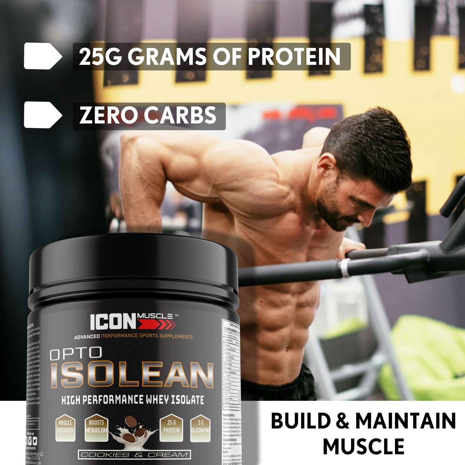 Icon Muscle Opto Isolean Whey Protein Isolate Many Flavors 1 pound