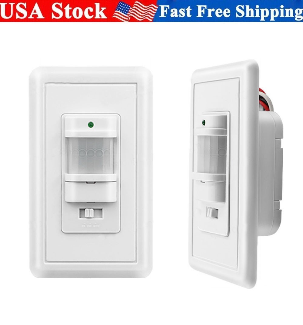 Auto On/Off Sensor Switch Motion Infrared PIR Occupancy Vacancy Wall Light Lamp