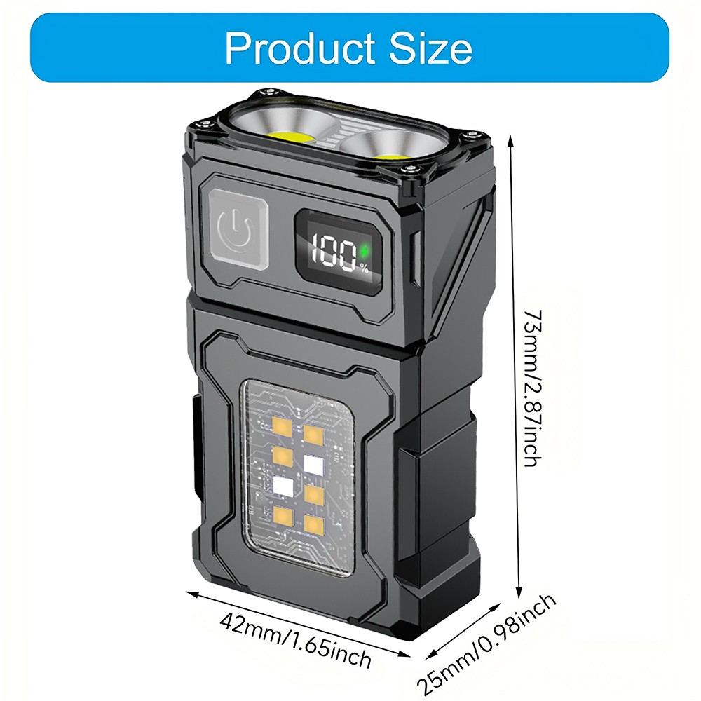 Portable Pocket LED Flashlight Magnetic USB Rechargeable Mini Torch Work Light