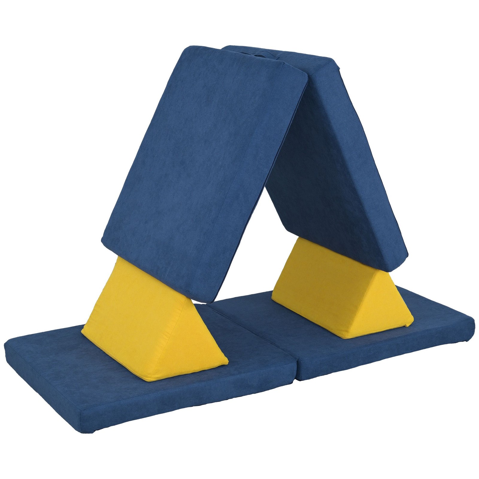 Soft Foam Play Set for Kids 6Pc 59.1in L x 26in W x 17.9in H Velvet Blue