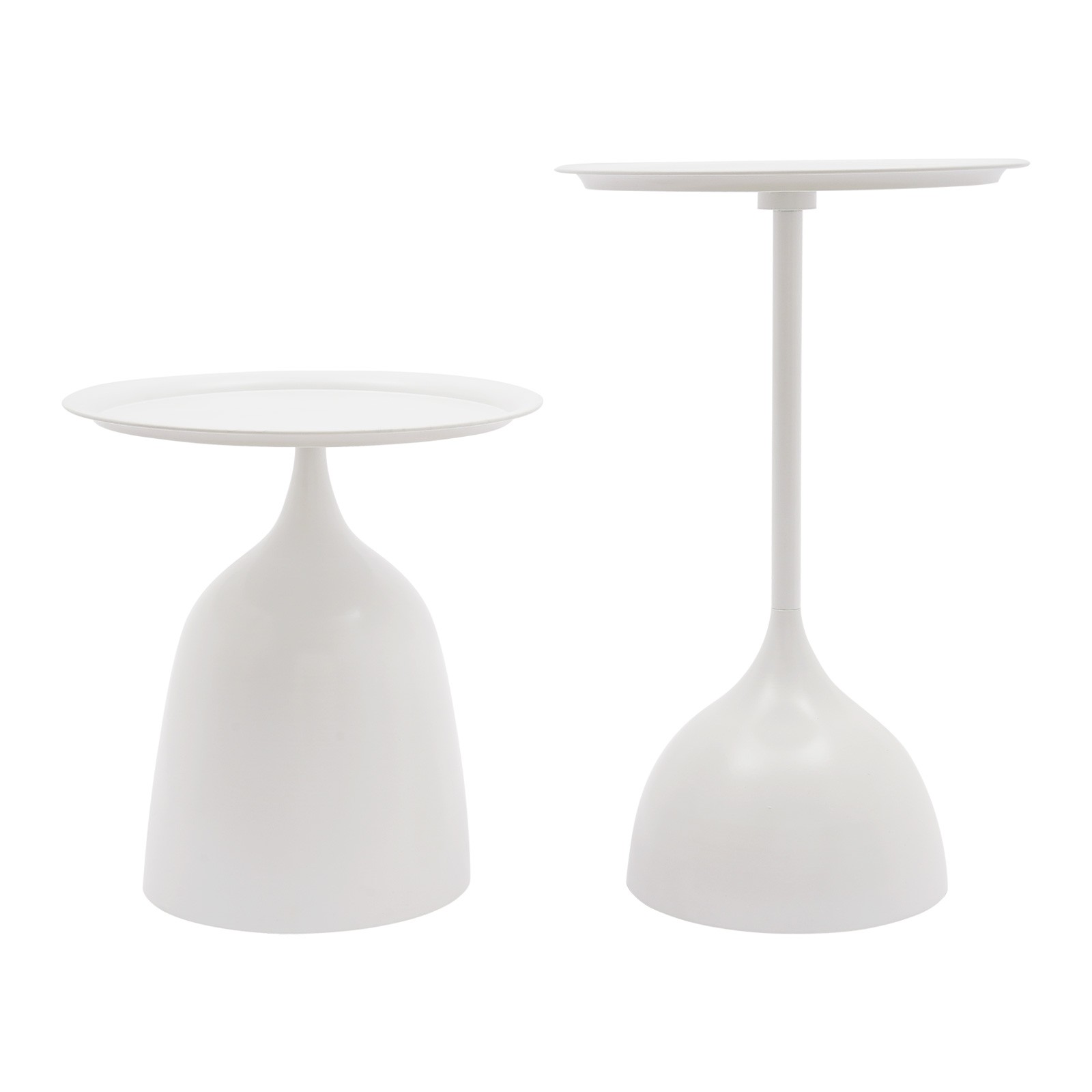 Set of 2 Side Tables Nesting Tables Round Side Table Set End Table Set White USA