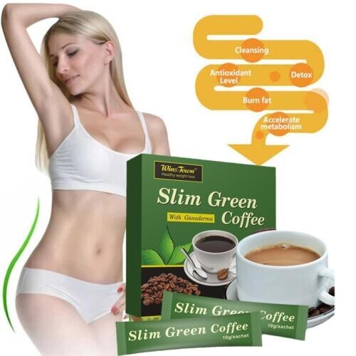 SLIM GREEN COFFEE With Ganoderma HEALTHY WEIGHT LOSS. Weight Control Detox Tea.