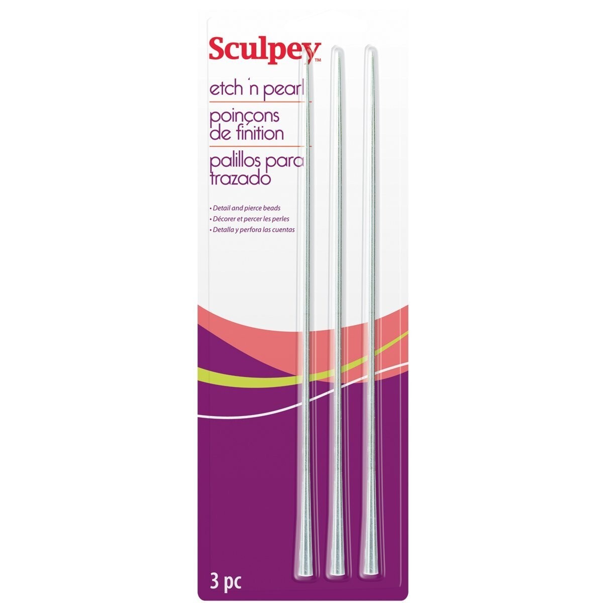 Sculpey Clay Tools Etch' N Pearl - 3pc - ASETPL - NEW