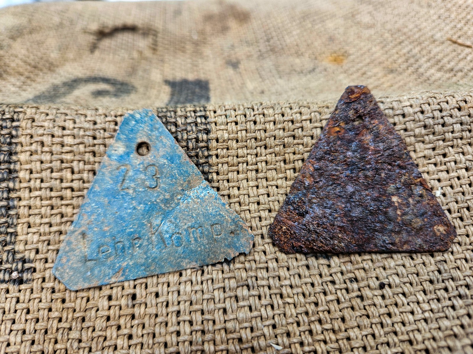 WW2 ORIGINAL GERMAN WAFFEN SS BOOT CAMP TRAINING COMPANY TAGS RELIC from KURLAND