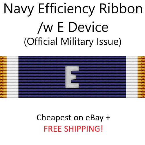 Navy Efficiency Ribbon /w E Device - OFFICIAL ISSUE (for Military Dress Uniform)