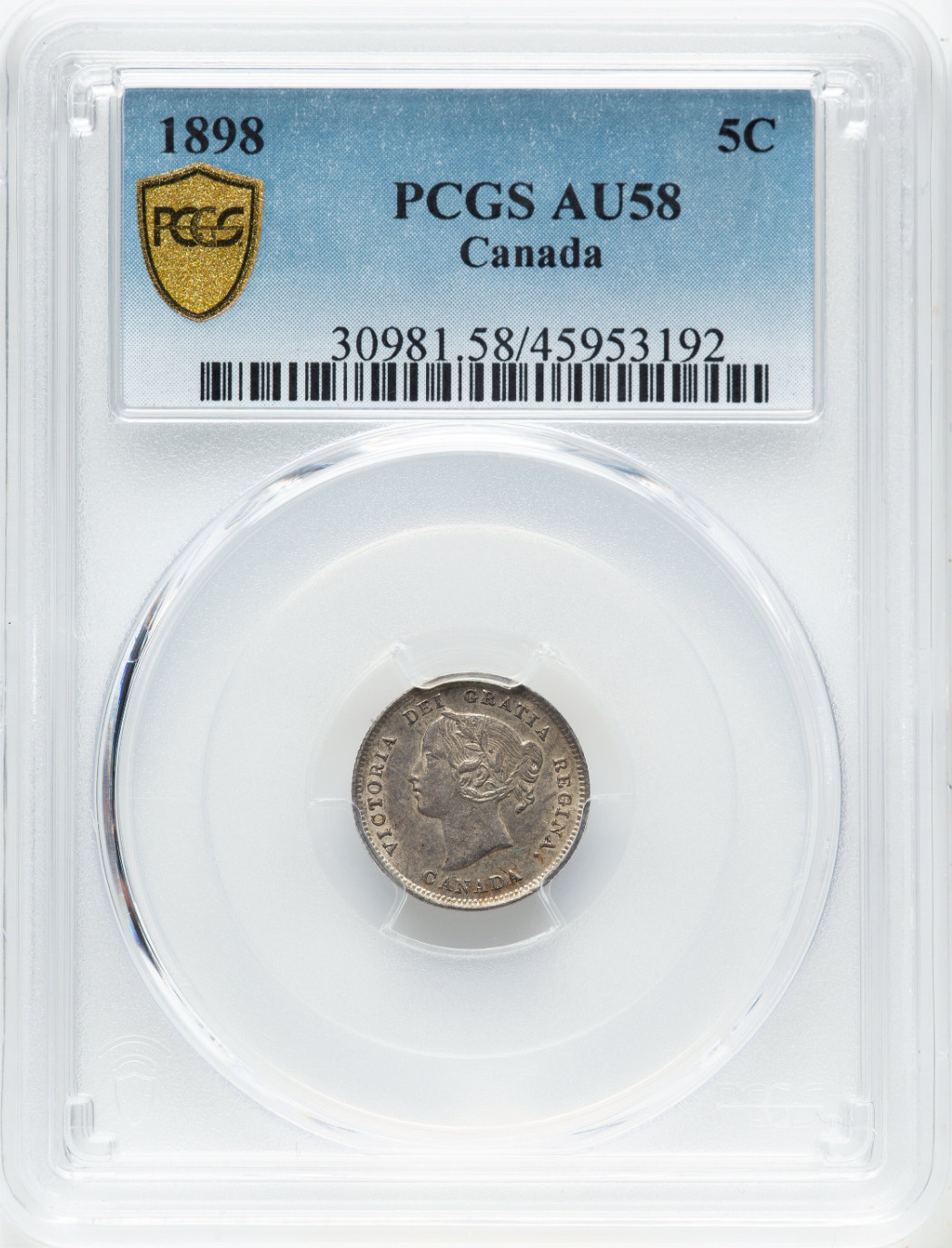 Canada: Victoria 5 Cents 1898 AU58 PCGS